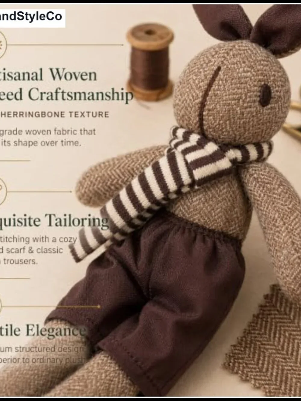 Women's Woven Tweed Bunny Bag Charm Keychain